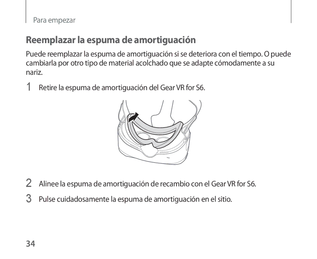 Samsung SM-R321NZWAPHE manual Reemplazar la espuma de amortiguación 