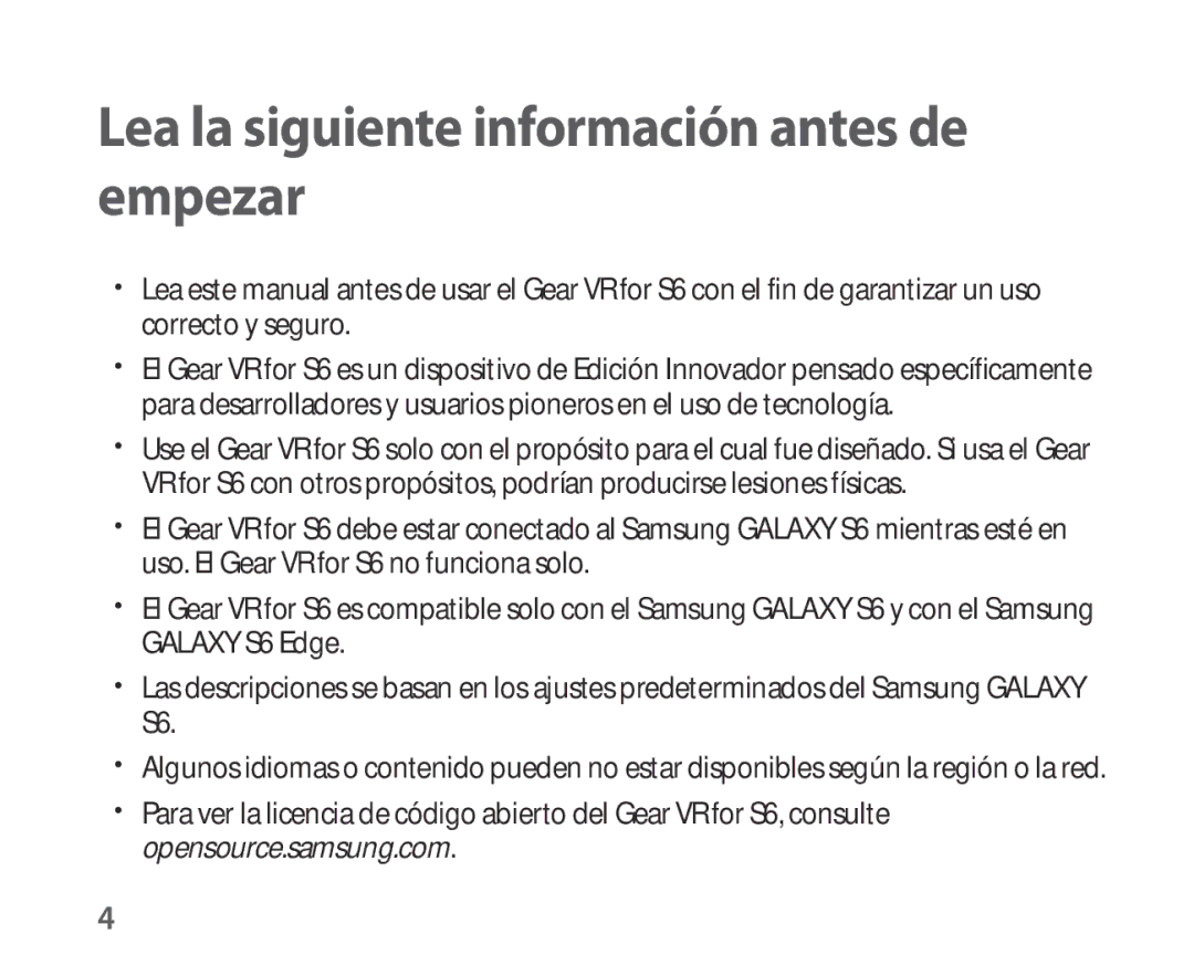 Samsung SM-R321NZWAPHE manual Lea la siguiente información antes de empezar 