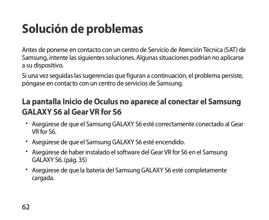 Samsung SM-R321NZWAPHE manual Solución de problemas 