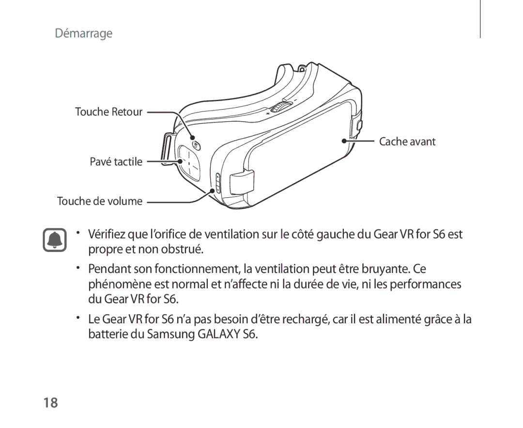 Samsung SM-R321NZWAXEF manual Touche Retour Cache avant 