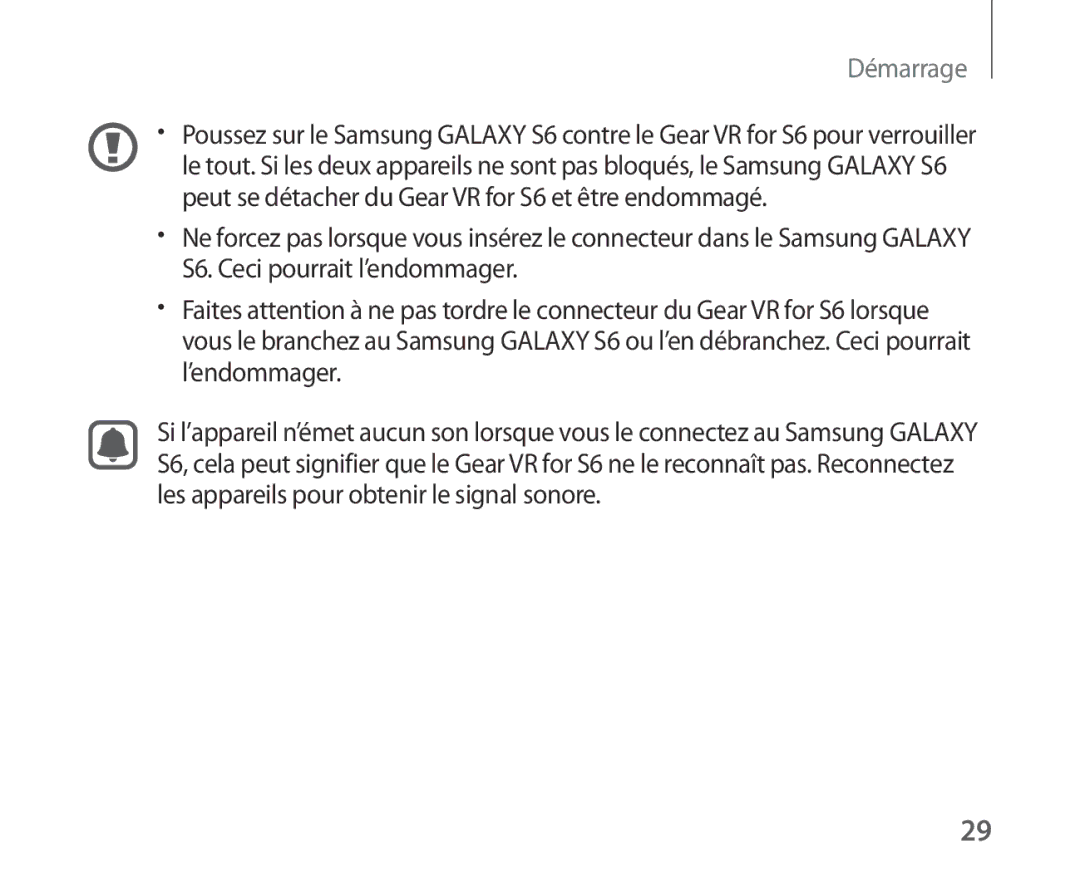 Samsung SM-R321NZWAXEF manual Démarrage 