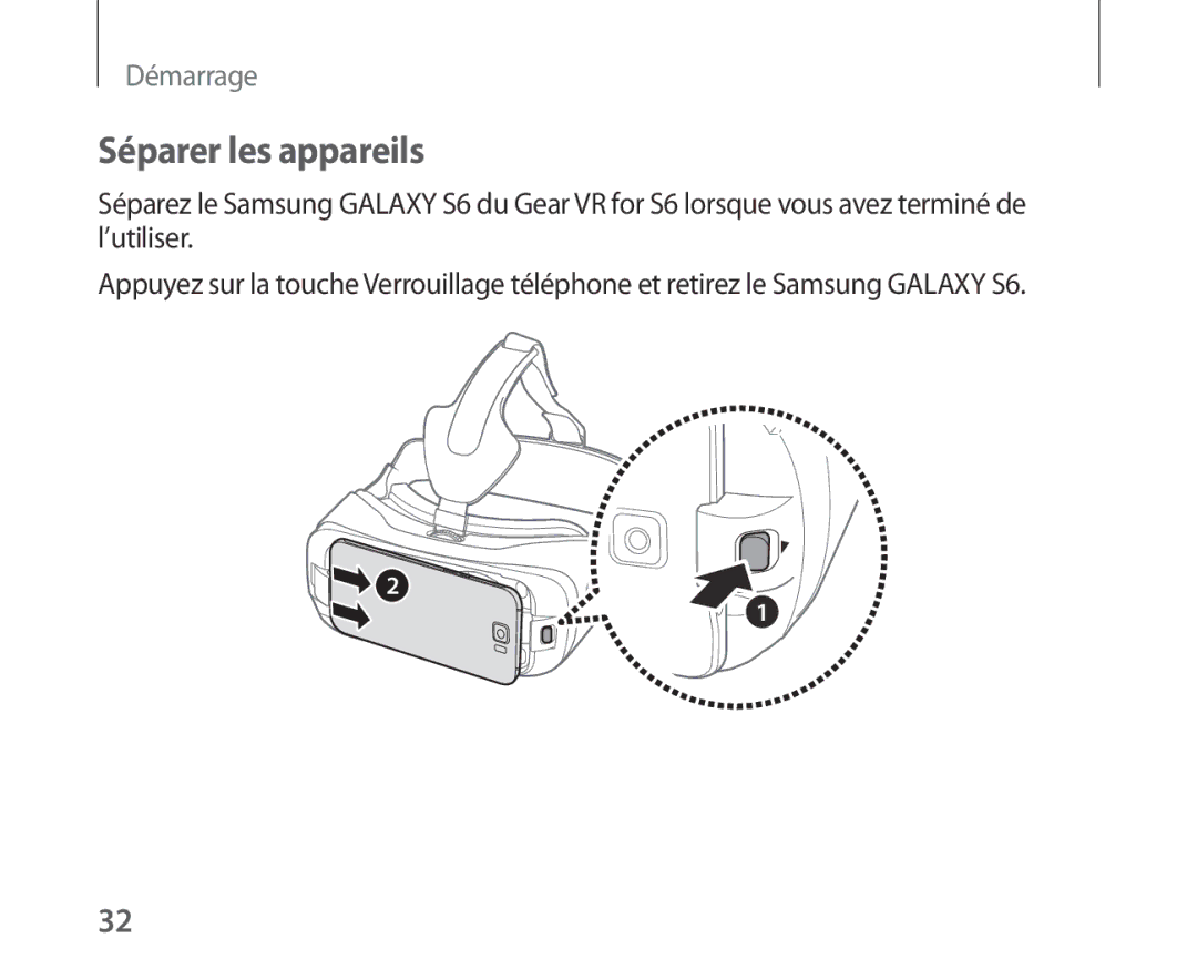 Samsung SM-R321NZWAXEF manual Séparer les appareils 