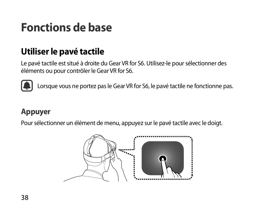 Samsung SM-R321NZWAXEF manual Utiliser le pavé tactile, Appuyer 