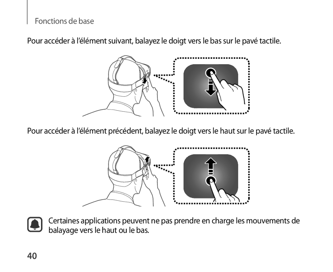 Samsung SM-R321NZWAXEF manual Fonctions de base 