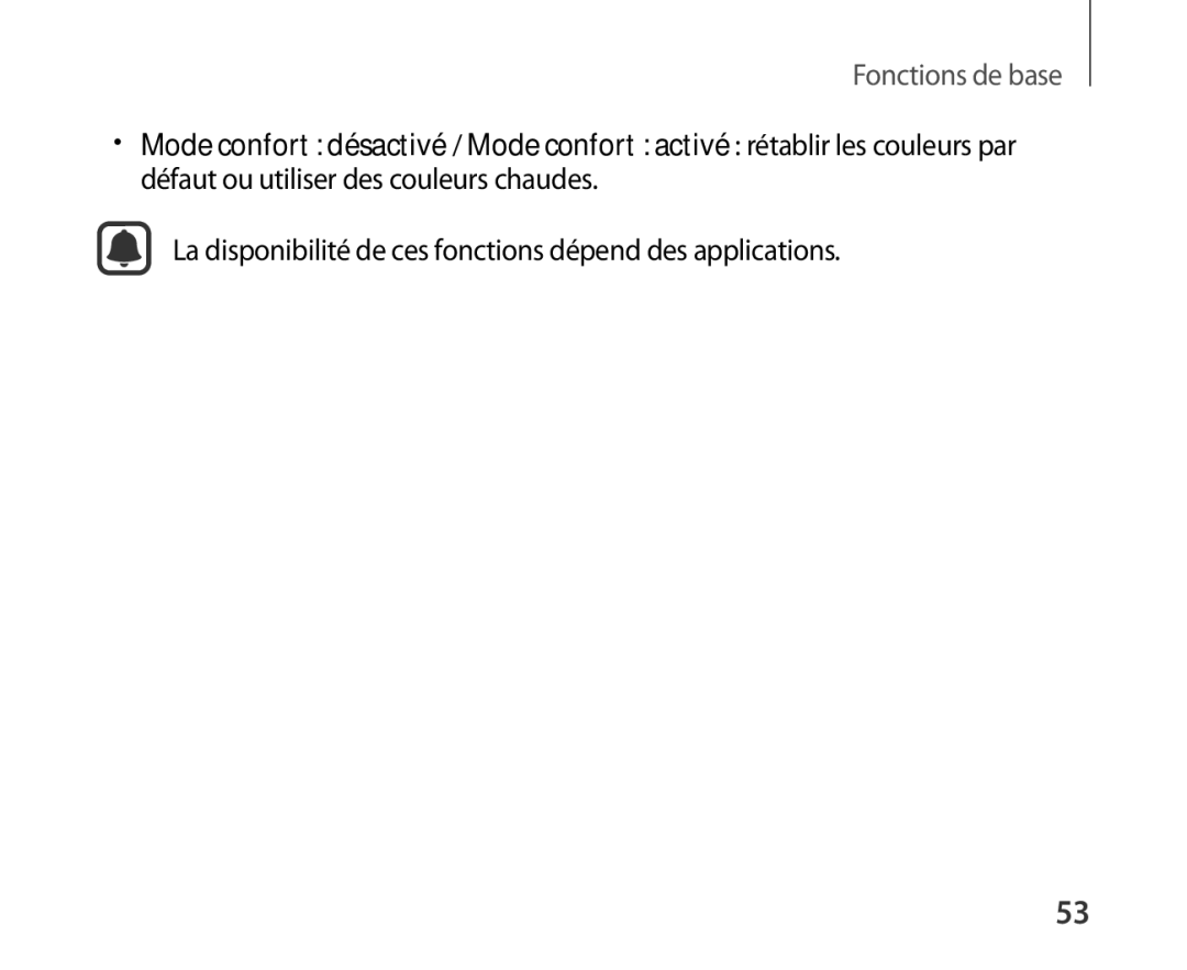 Samsung SM-R321NZWAXEF manual La disponibilité de ces fonctions dépend des applications 