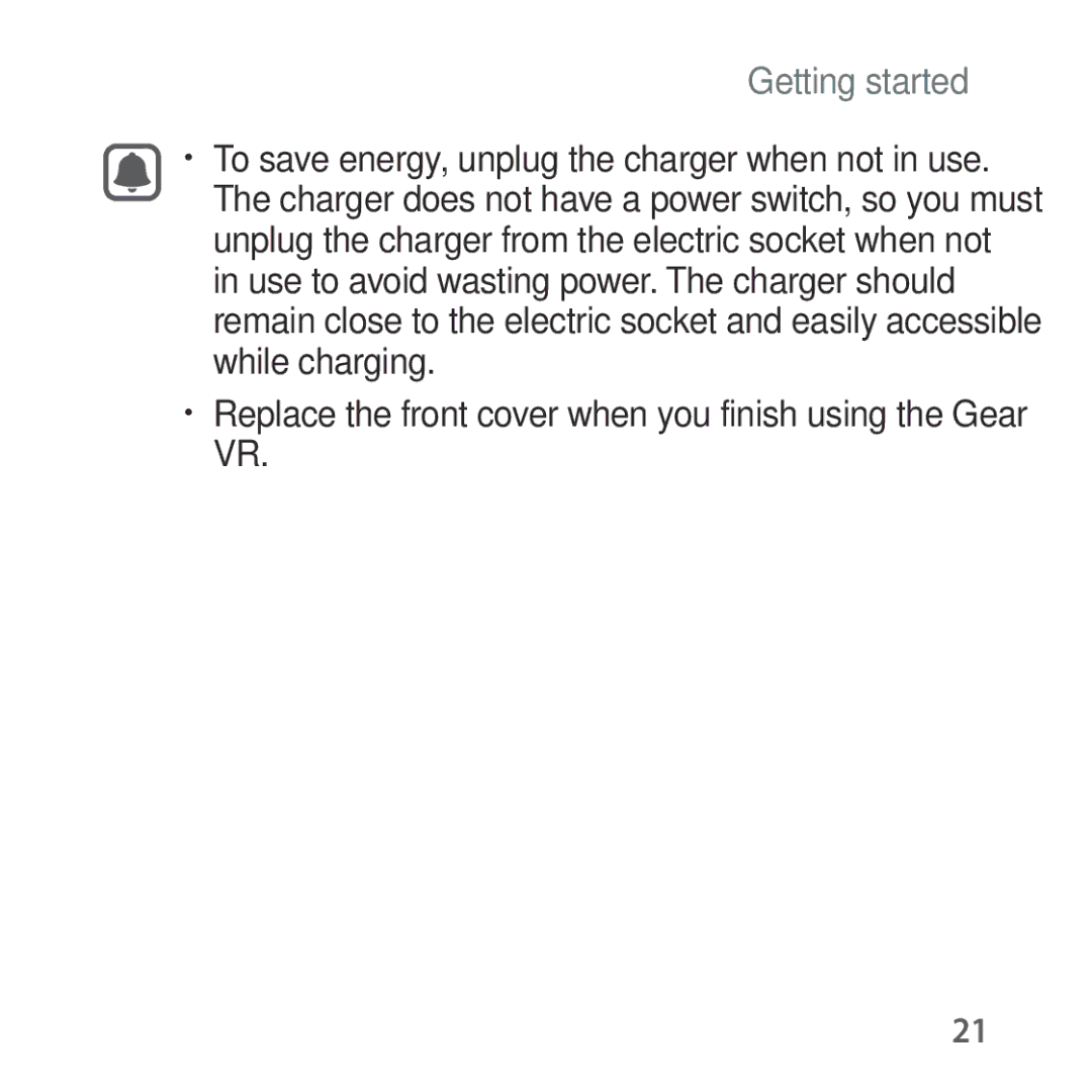 Samsung SM-R322NZWANEE, SM-R322NZWADBT, SM-R322NZWAXEF manual Replace the front cover when you finish using the Gear VR 