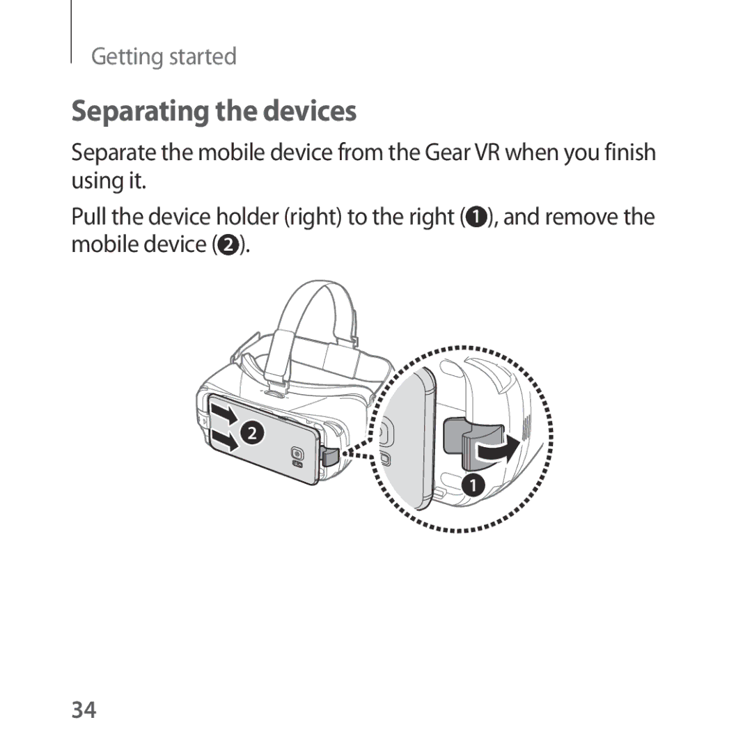 Samsung SM-R322NZWANEE, SM-R322NZWADBT, SM-R322NZWAXEF, SM-R322NZWAXJP, SM-R322NZWAPHE, SM-R322NZWAKSA Separating the devices 