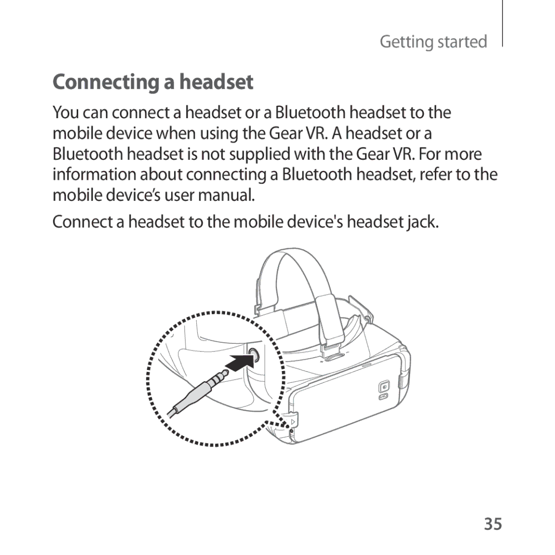 Samsung SM-R322NZWAEUR, SM-R322NZWADBT manual Connecting a headset, Connect a headset to the mobile devices headset jack 