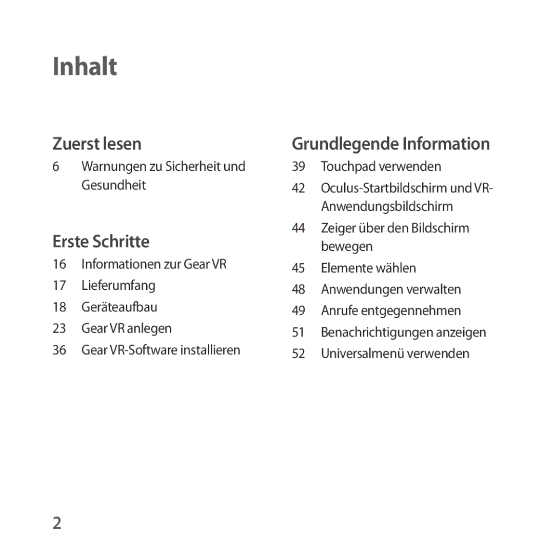 Samsung SM-R322NZWADBT manual Inhalt 