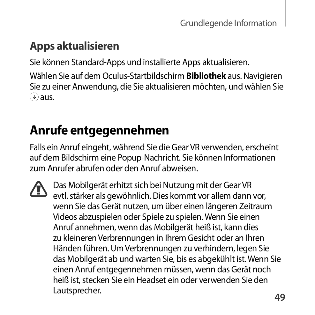 Samsung SM-R322NZWADBT manual Anrufe entgegennehmen, Apps aktualisieren 