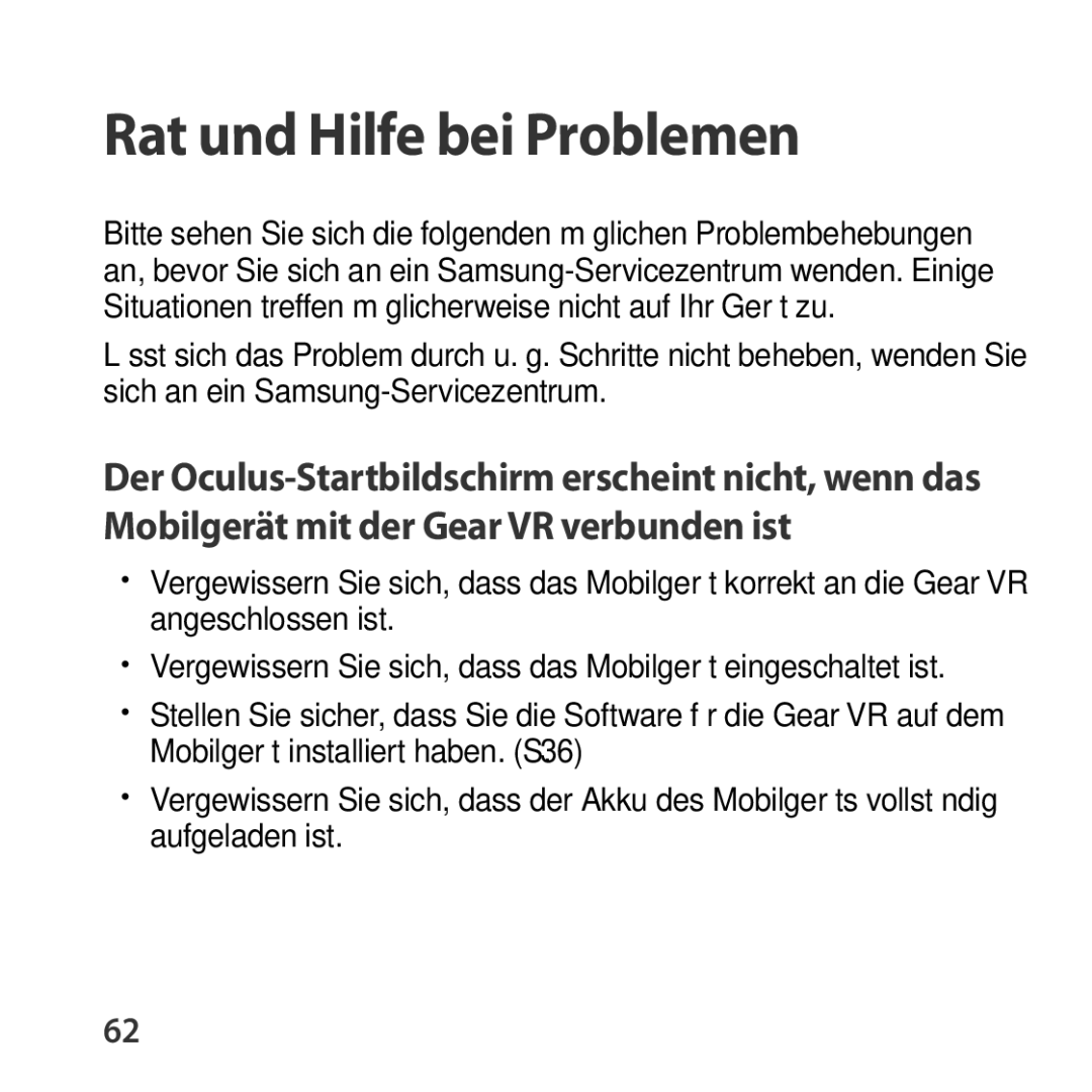 Samsung SM-R322NZWADBT manual Rat und Hilfe bei Problemen 