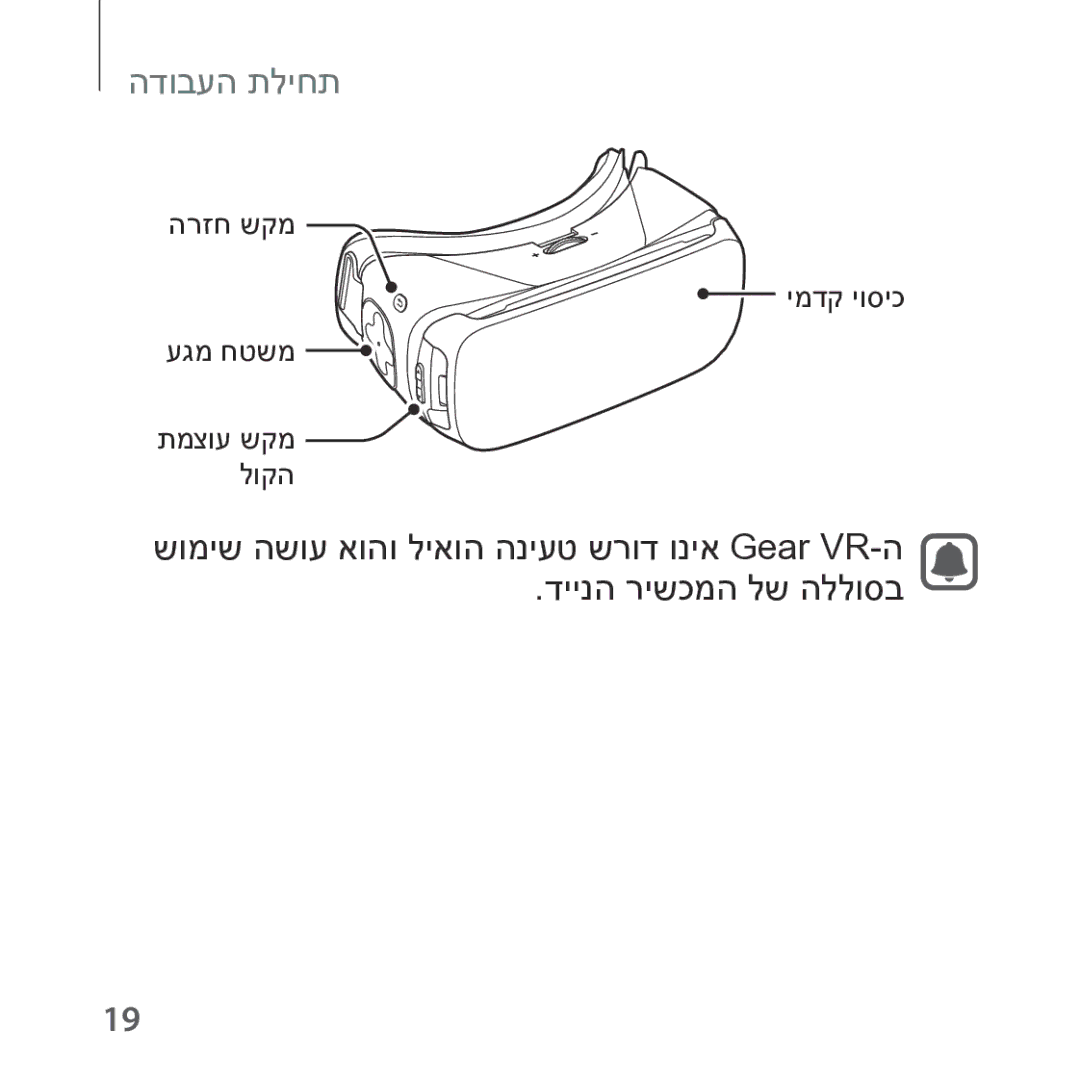 Samsung SM-R322NZWAILO manual הרזח שקמ 