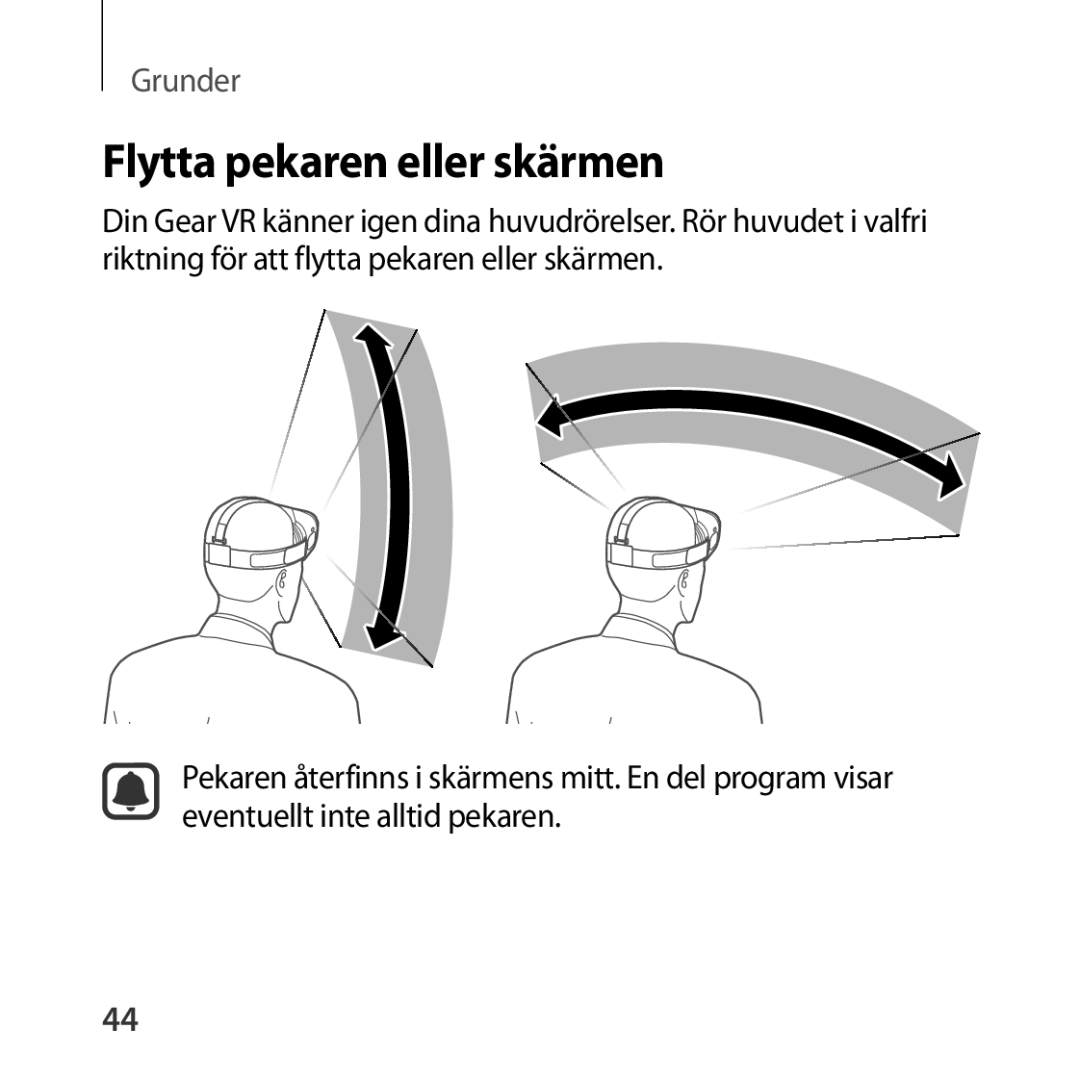 Samsung SM-R322NZWANEE manual Flytta pekaren eller skärmen 