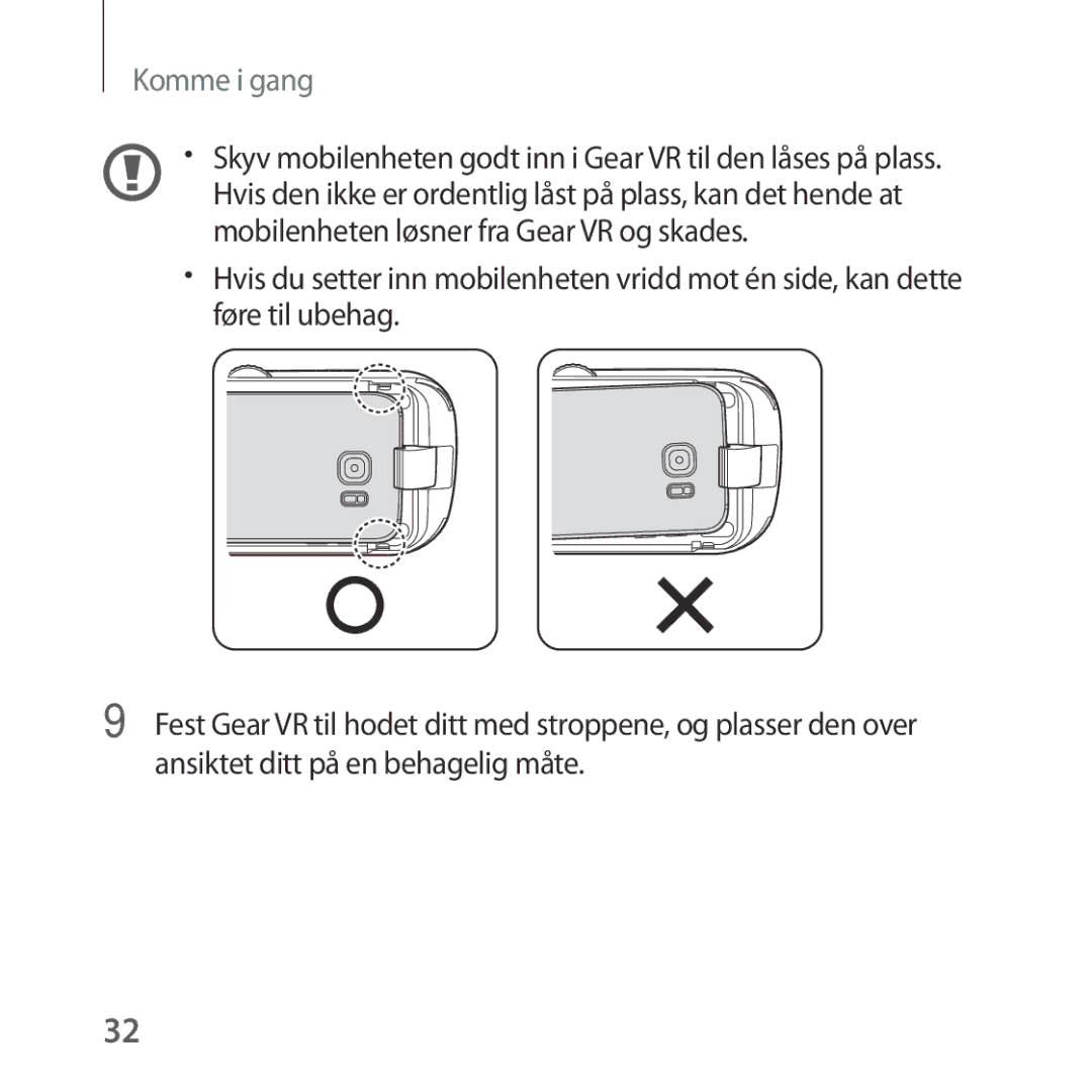 Samsung SM-R322NZWANEE manual Komme i gang 