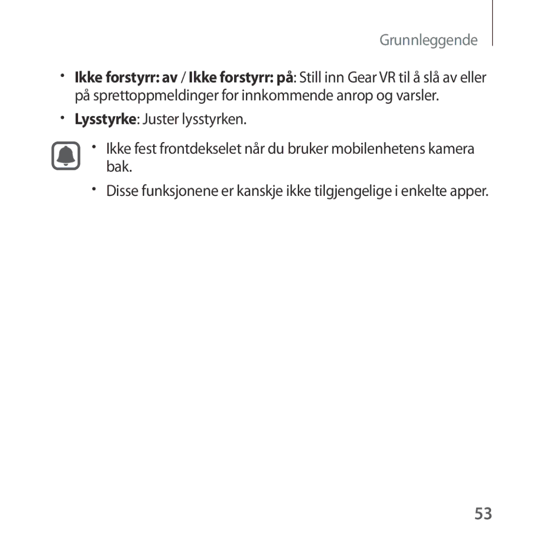 Samsung SM-R322NZWANEE manual Grunnleggende 