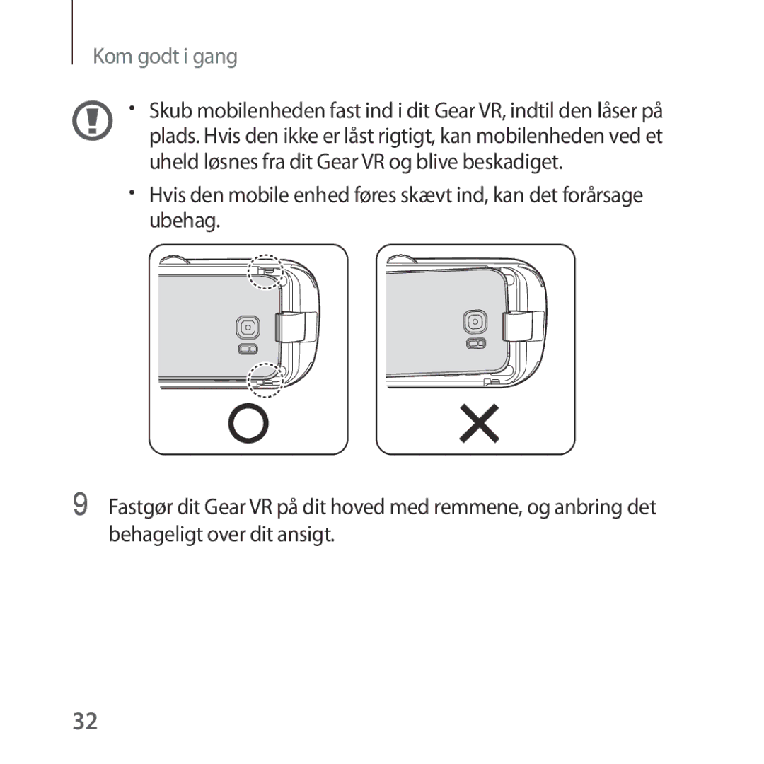 Samsung SM-R322NZWANEE manual Kom godt i gang 