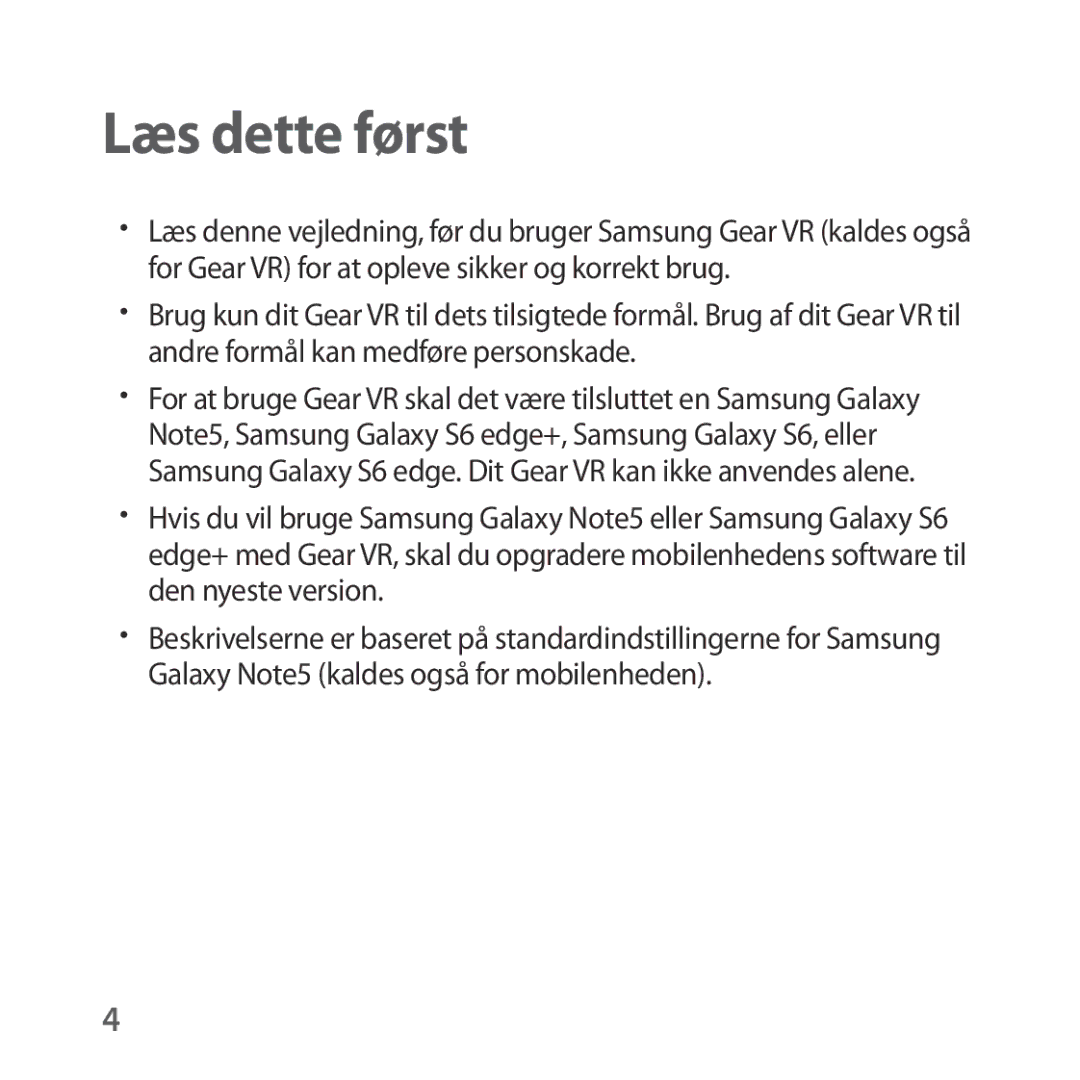 Samsung SM-R322NZWANEE manual Læs dette først 