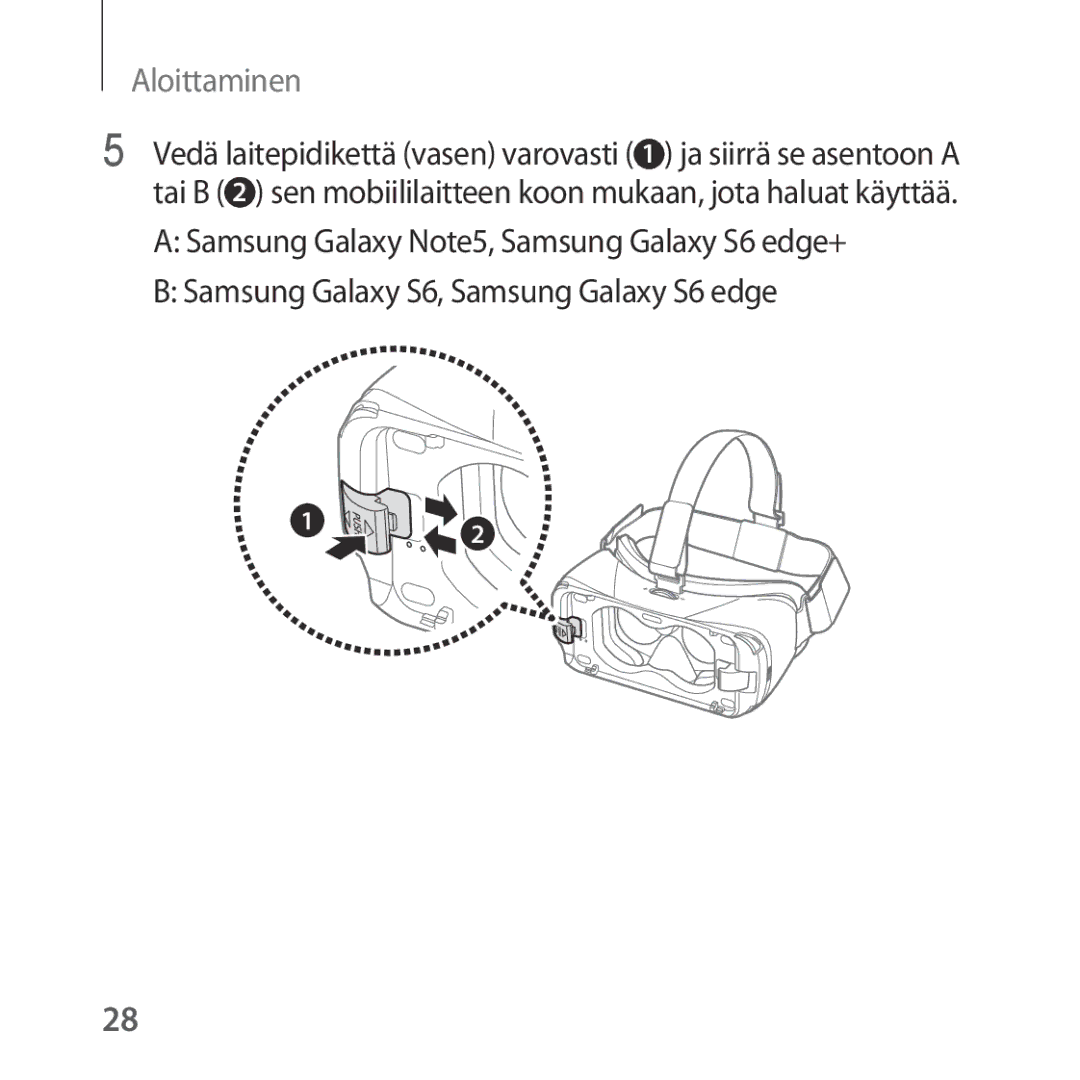 Samsung SM-R322NZWANEE manual Aloittaminen 