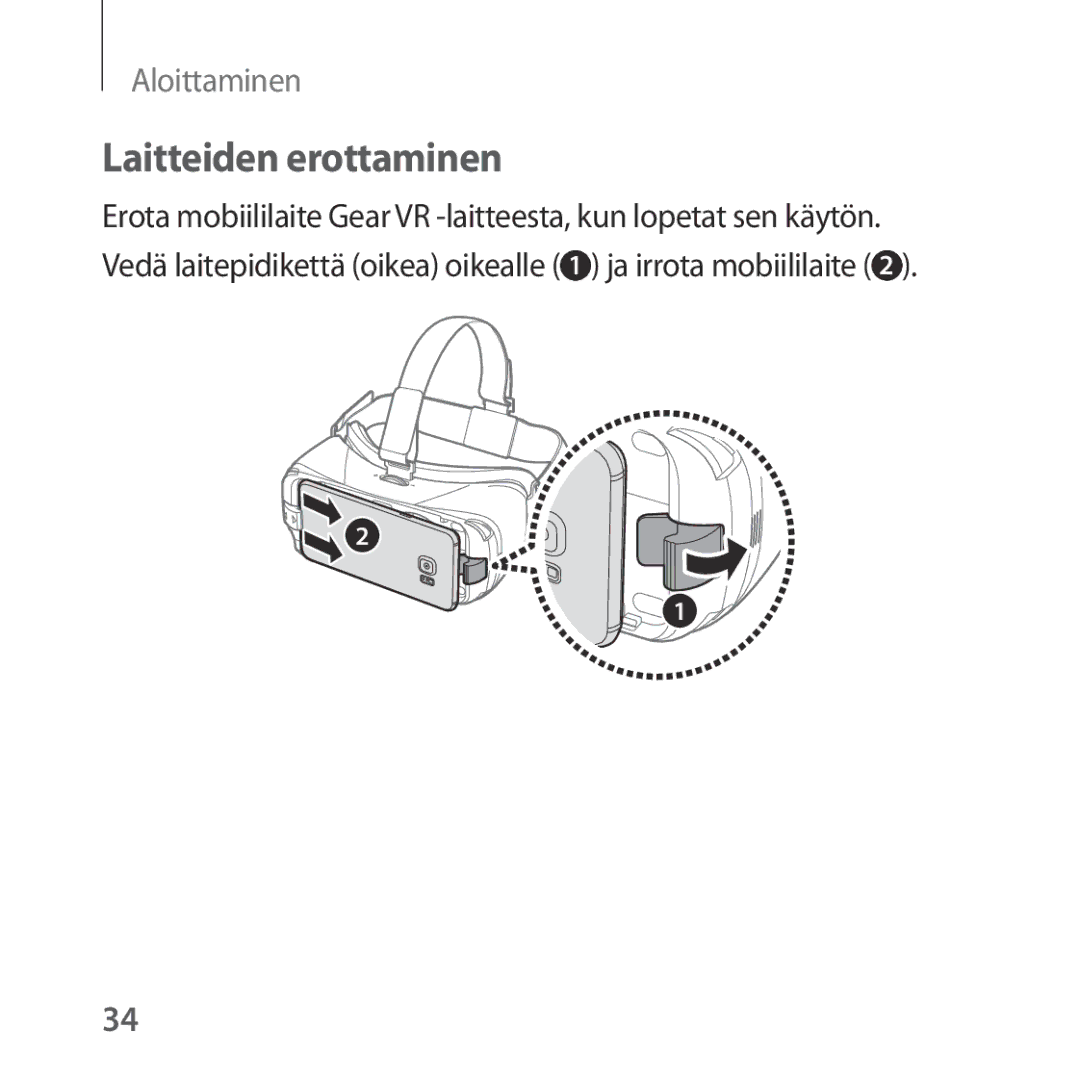 Samsung SM-R322NZWANEE manual Laitteiden erottaminen 