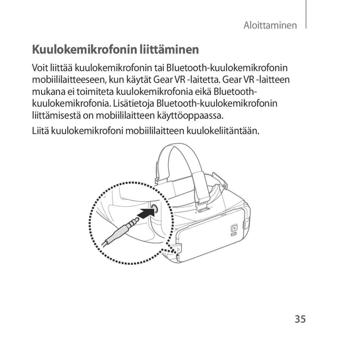 Samsung SM-R322NZWANEE manual Kuulokemikrofonin liittäminen 