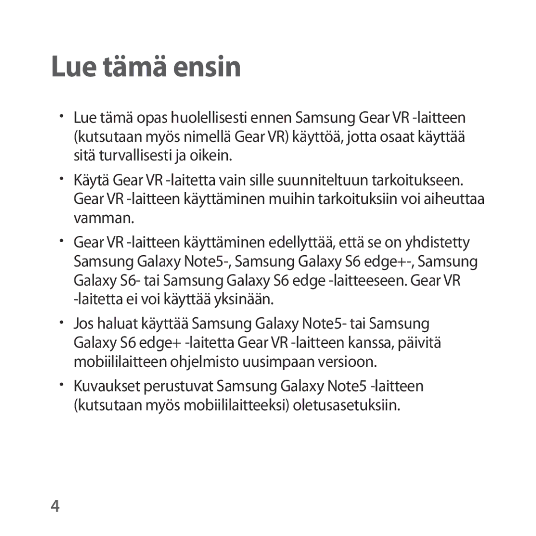 Samsung SM-R322NZWANEE manual Lue tämä ensin 