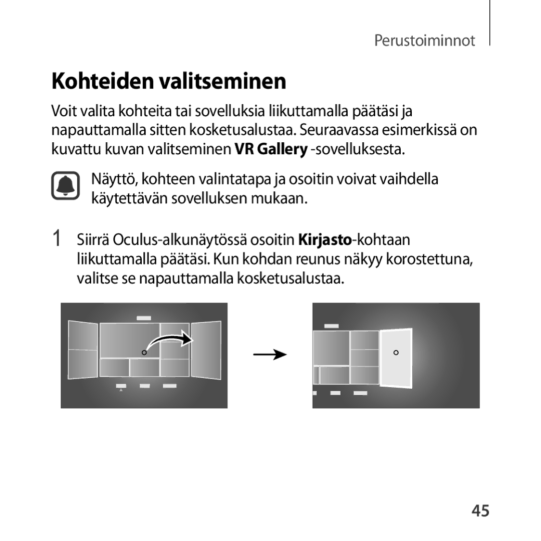 Samsung SM-R322NZWANEE manual Kohteiden valitseminen 