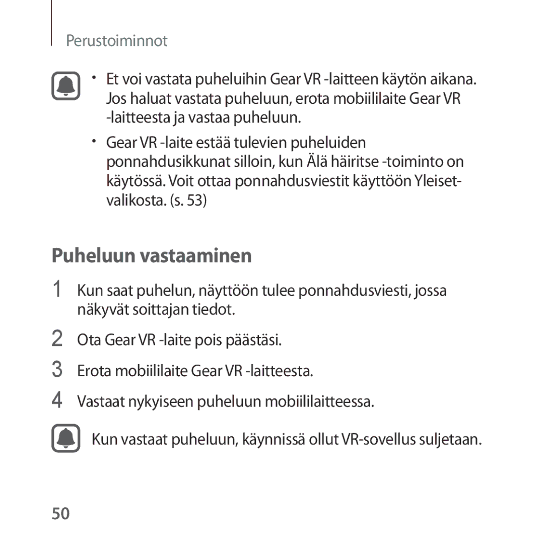 Samsung SM-R322NZWANEE manual Puheluun vastaaminen 