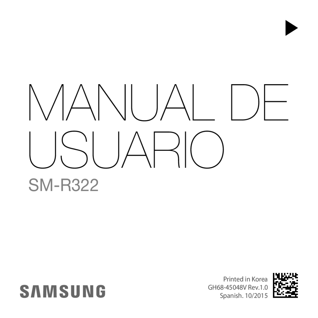 Samsung SM-R322NZWAPHE manual Manual DE Usuario 