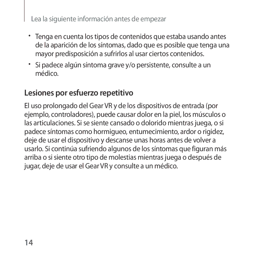 Samsung SM-R322NZWAPHE manual Lesiones por esfuerzo repetitivo 