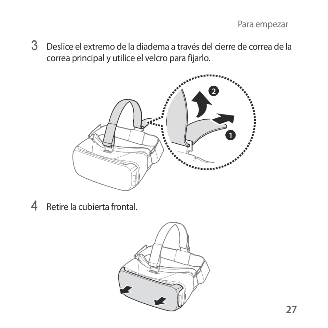 Samsung SM-R322NZWAPHE manual Retire la cubierta frontal 