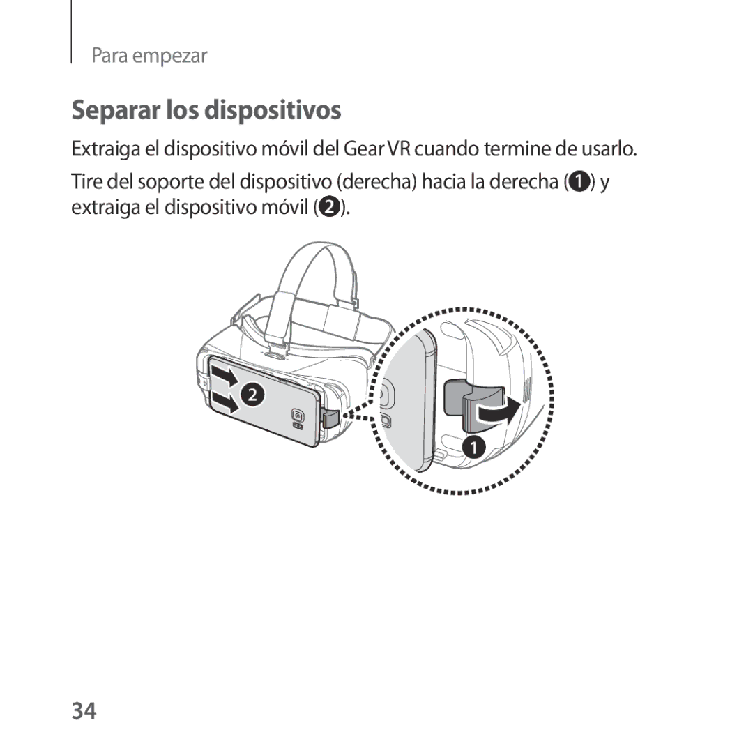 Samsung SM-R322NZWAPHE manual Separar los dispositivos 