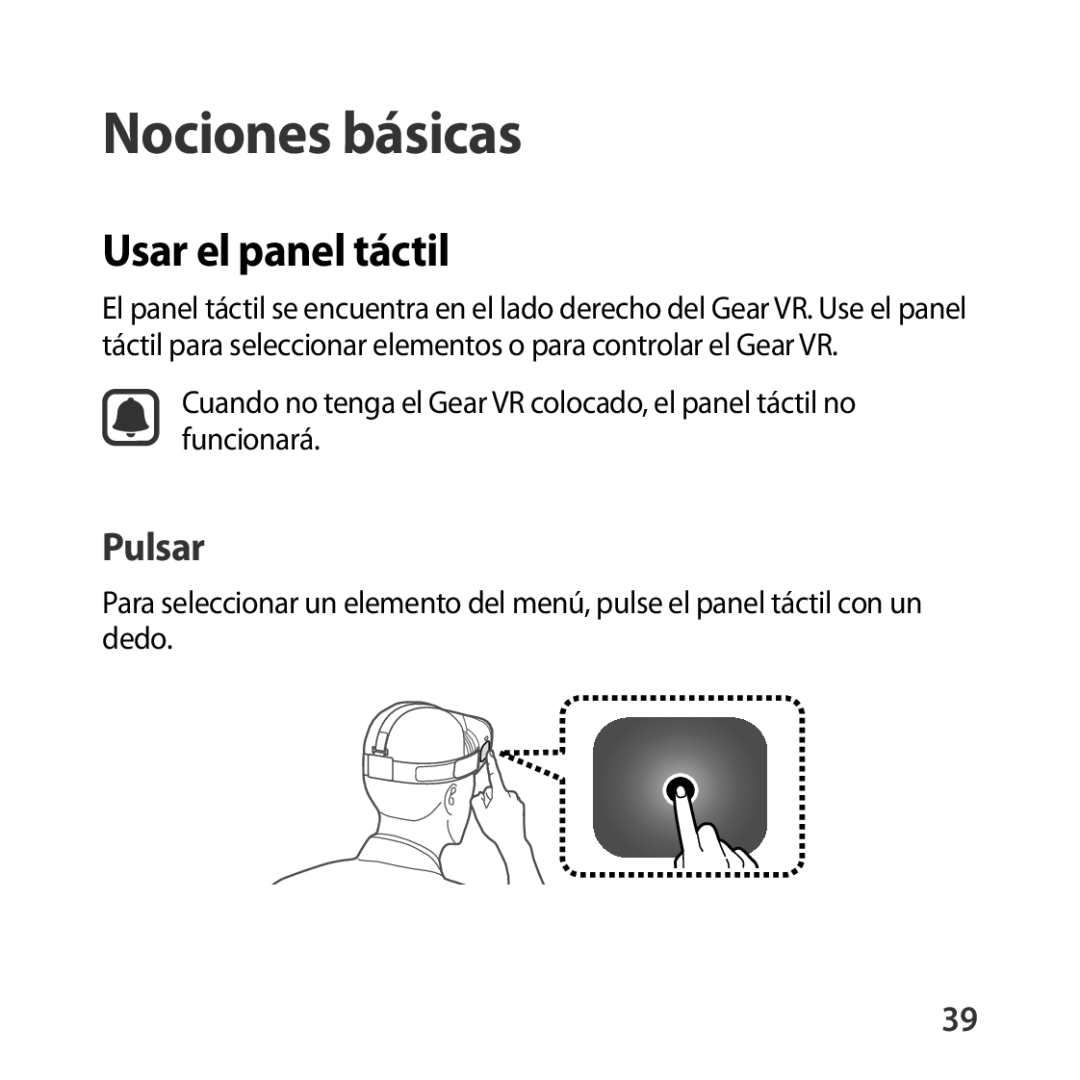 Samsung SM-R322NZWAPHE manual Usar el panel táctil, Pulsar 