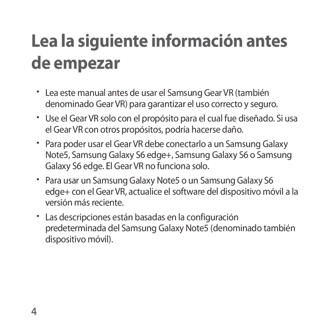 Samsung SM-R322NZWAPHE manual Lea la siguiente información antes de empezar 