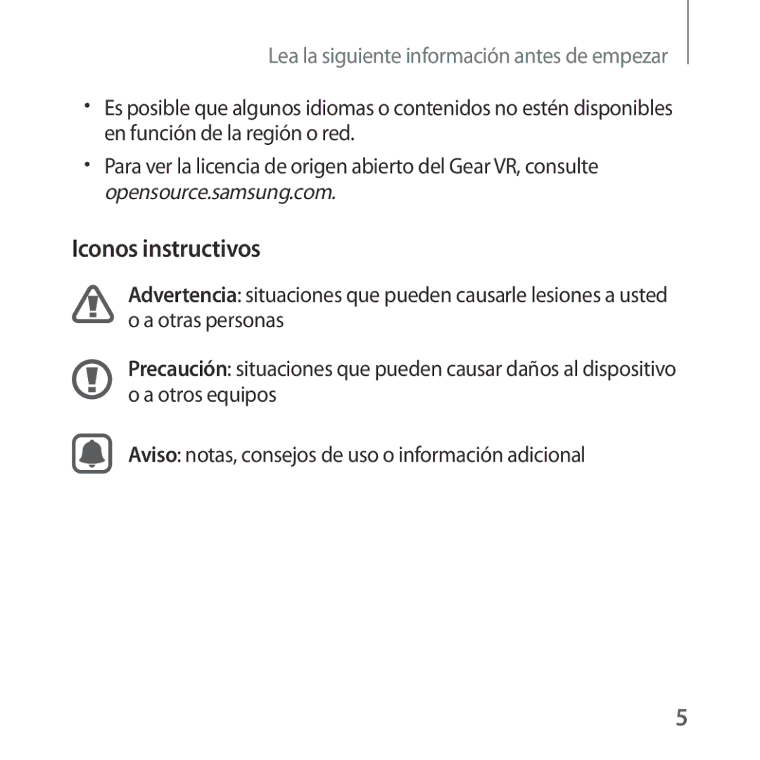 Samsung SM-R322NZWAPHE manual Iconos instructivos 