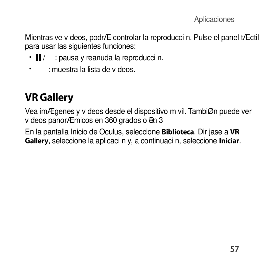 Samsung SM-R322NZWAPHE manual VR Gallery 