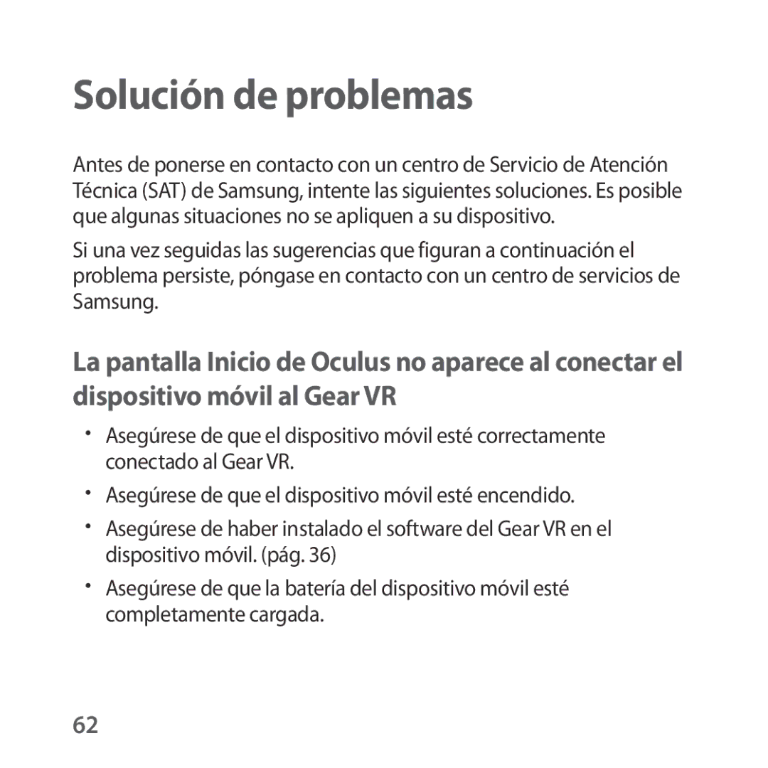 Samsung SM-R322NZWAPHE manual Solución de problemas 