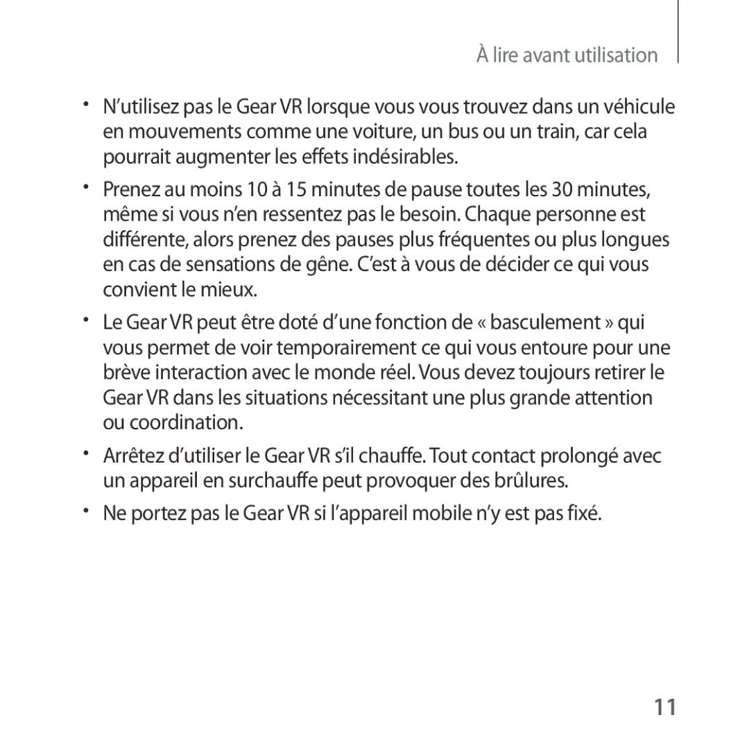 Samsung SM-R322NZWAXEF manual Lire avant utilisation 