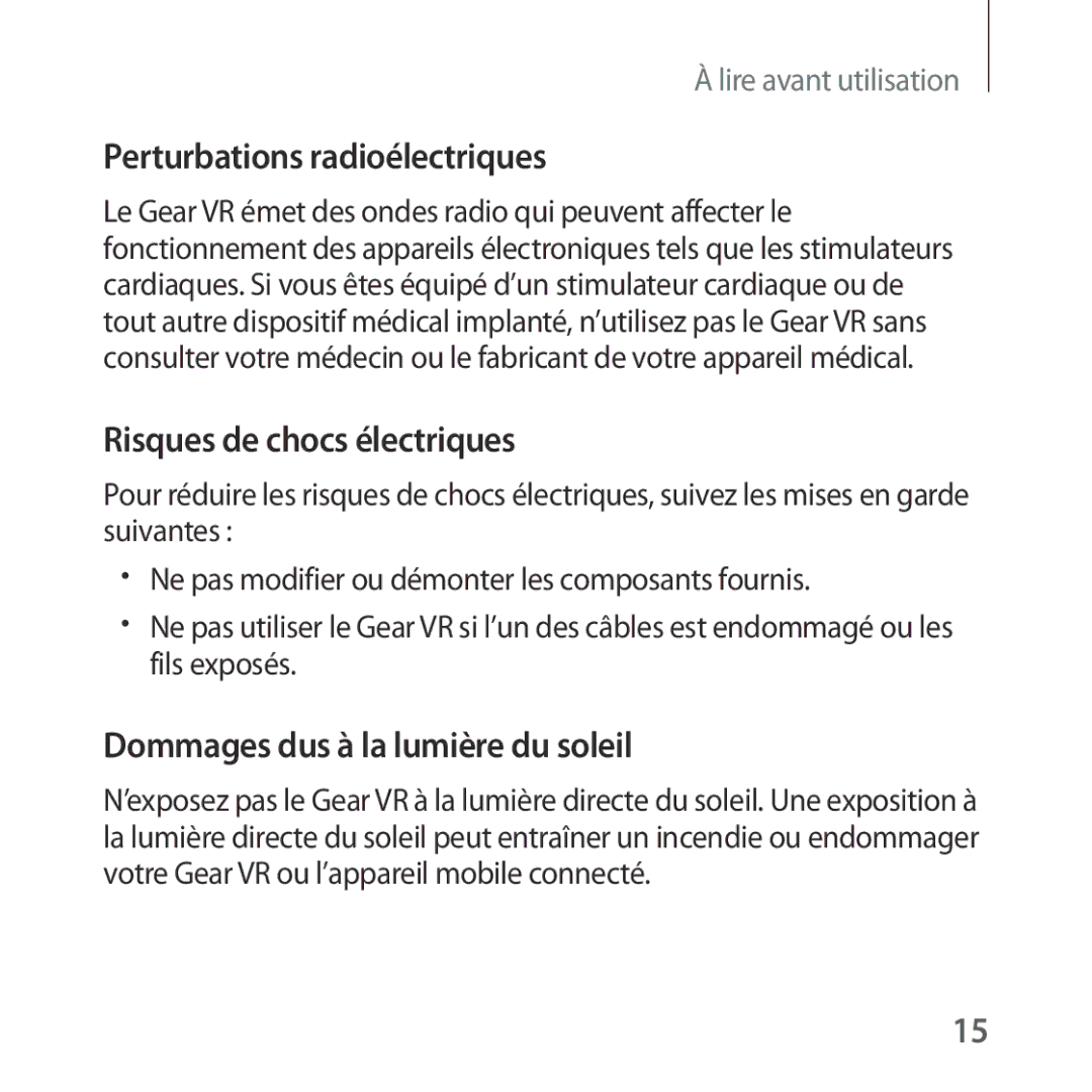 Samsung SM-R322NZWAXEF manual Perturbations radioélectriques 