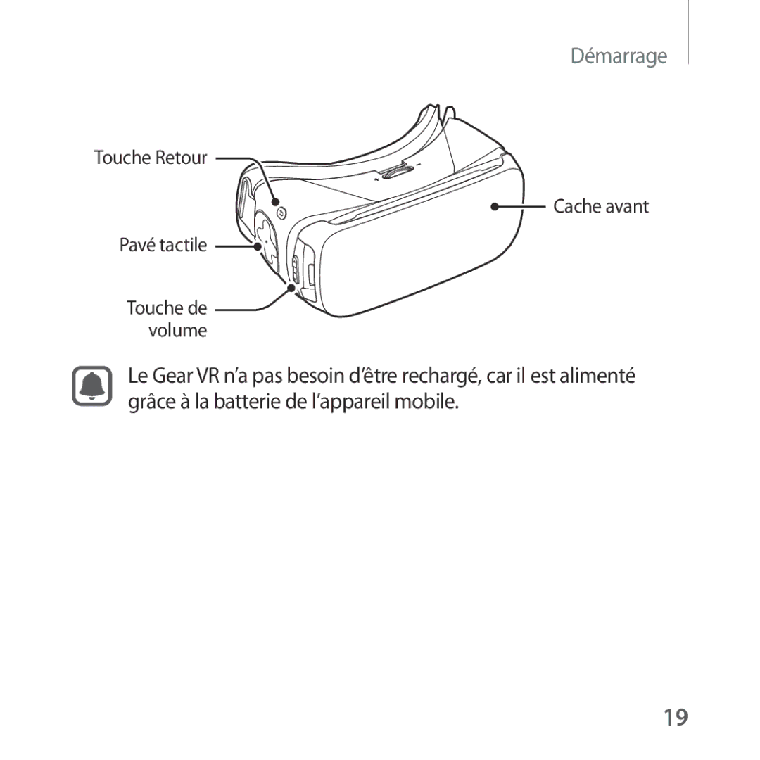 Samsung SM-R322NZWAXEF manual Touche Retour Cache avant Pavé tactile 