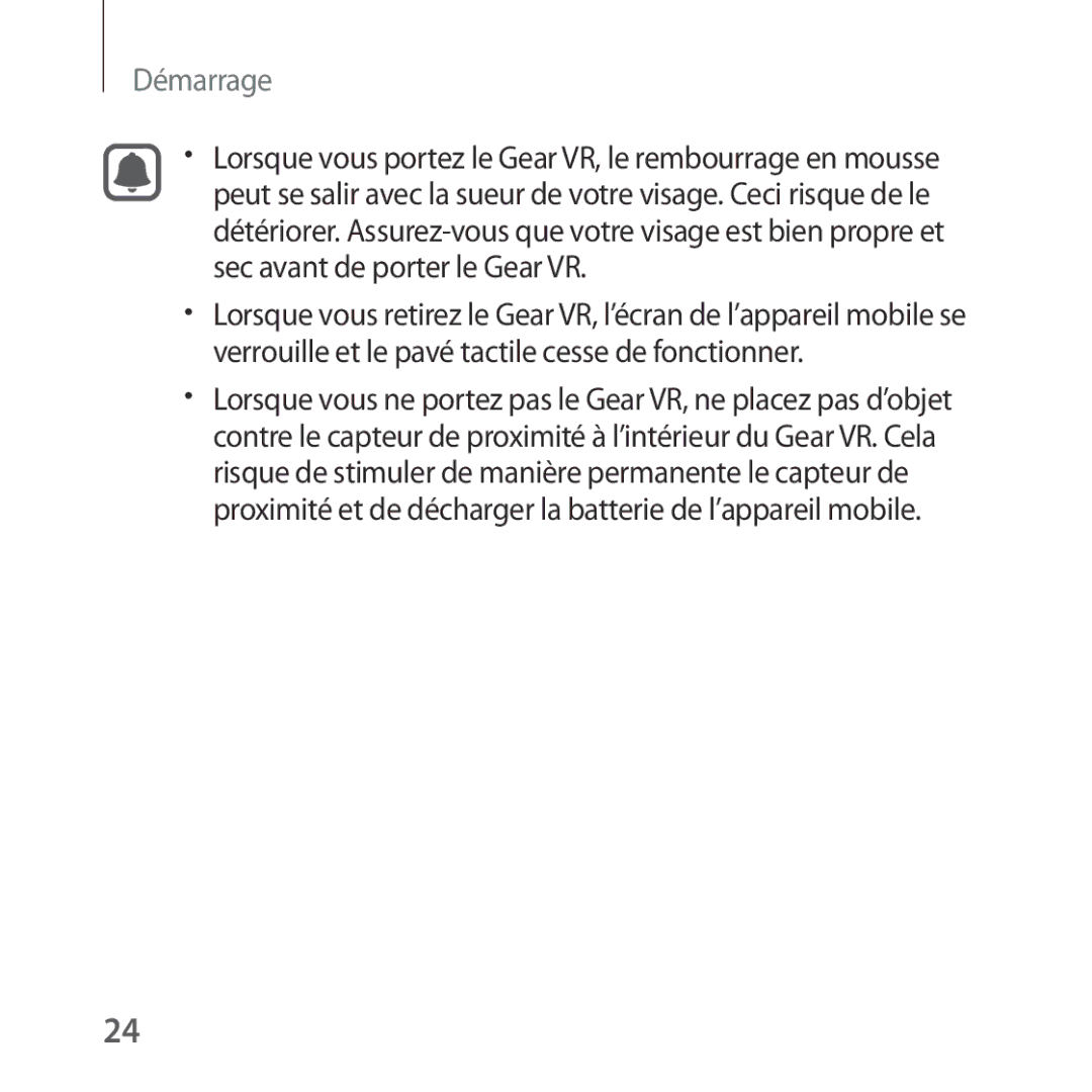 Samsung SM-R322NZWAXEF manual Démarrage 