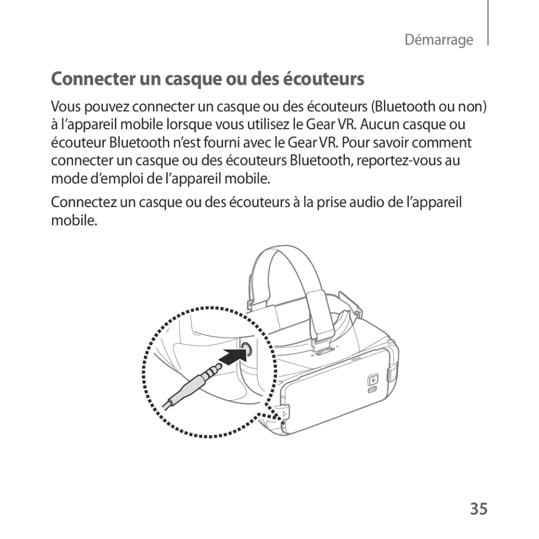 Samsung SM-R322NZWAXEF manual Connecter un casque ou des écouteurs 