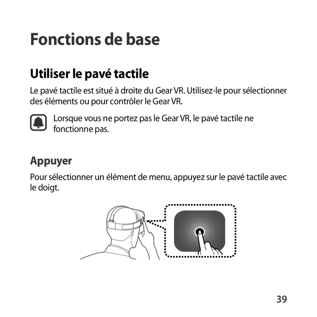 Samsung SM-R322NZWAXEF manual Utiliser le pavé tactile, Appuyer 