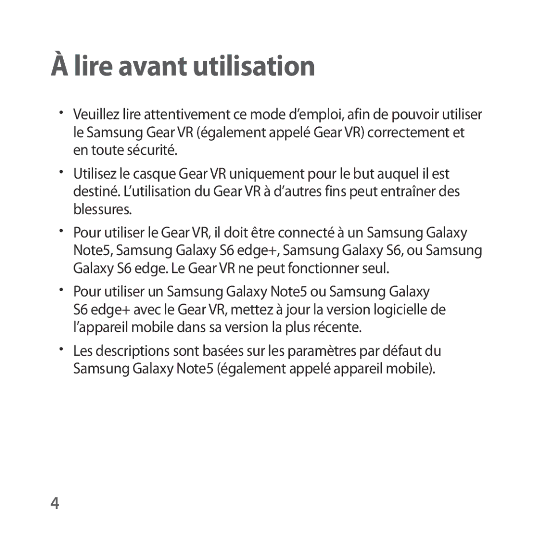 Samsung SM-R322NZWAXEF manual Lire avant utilisation 