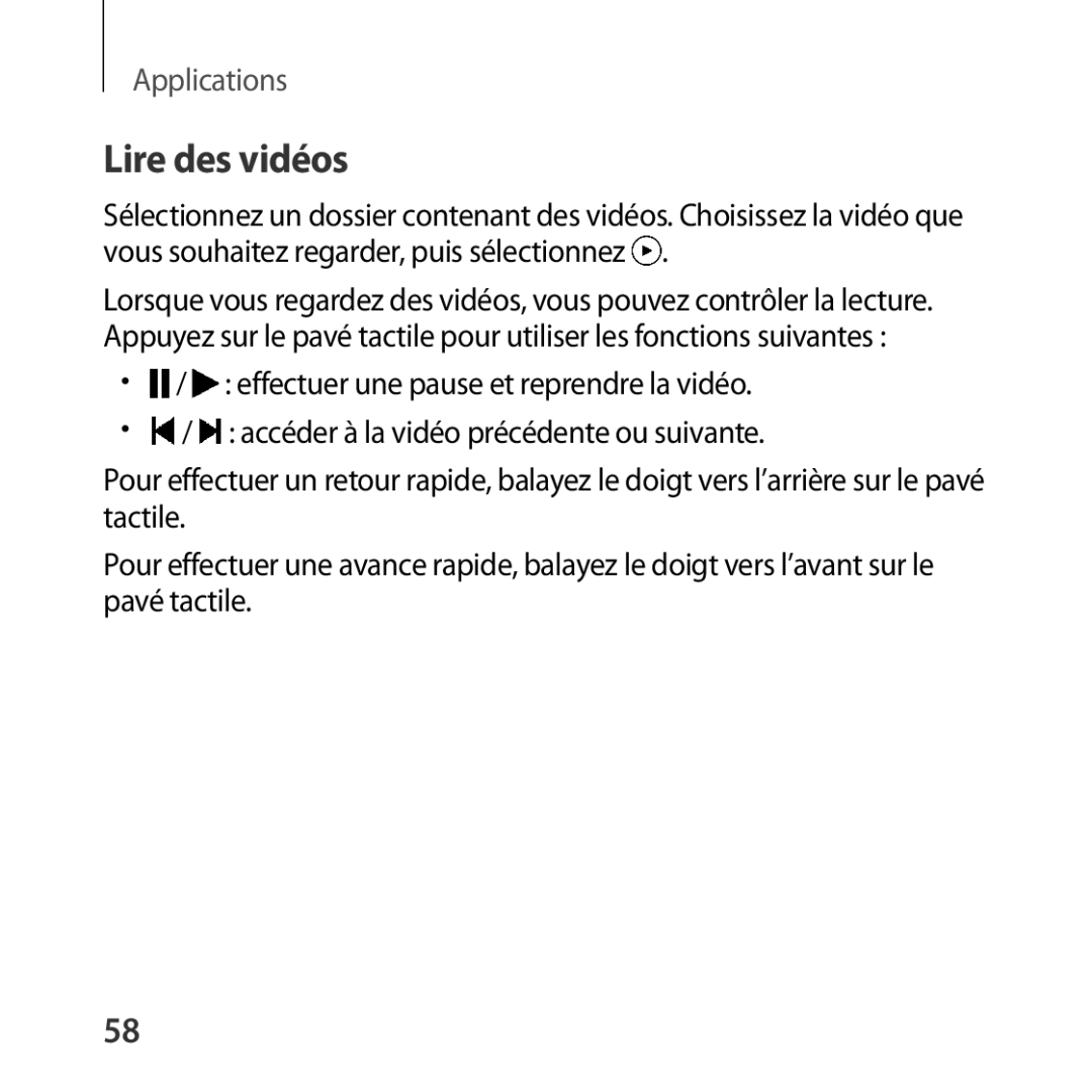 Samsung SM-R322NZWAXEF manual Lire des vidéos 