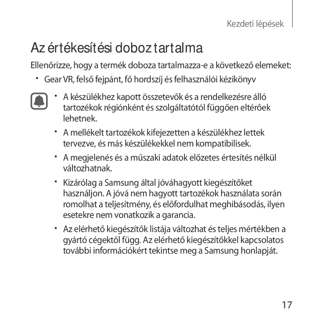 Samsung SM-R322NZWAXEH manual Az értékesítési doboz tartalma 