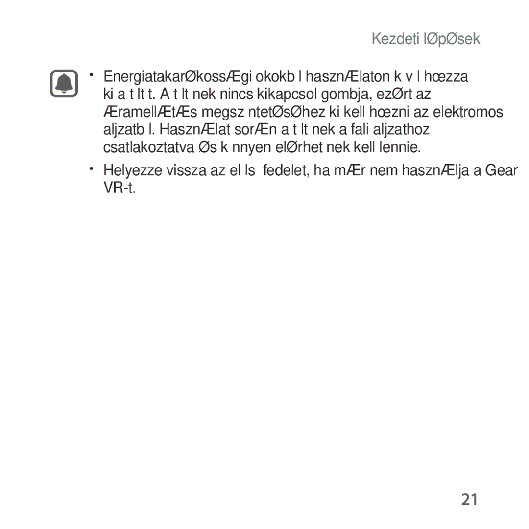 Samsung SM-R322NZWAXEH manual Kezdeti lépések 