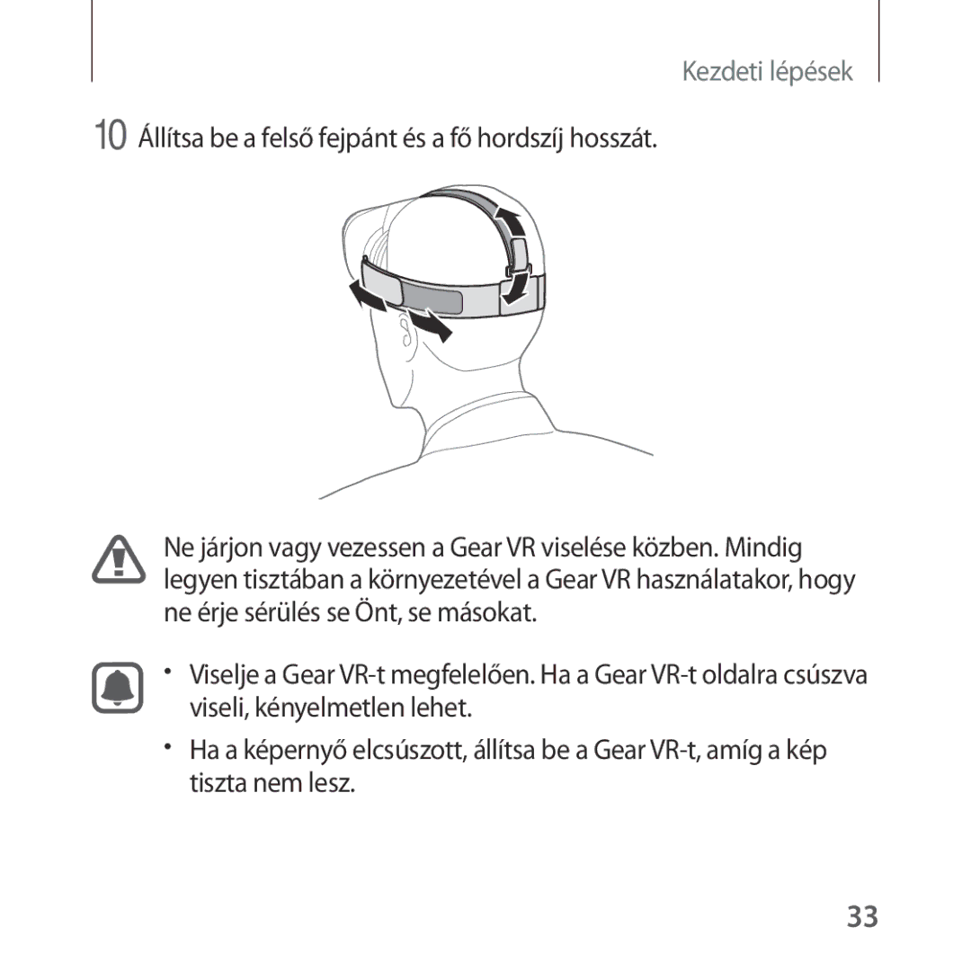 Samsung SM-R322NZWAXEH manual 10 Állítsa be a felső fejpánt és a fő hordszíj hosszát 