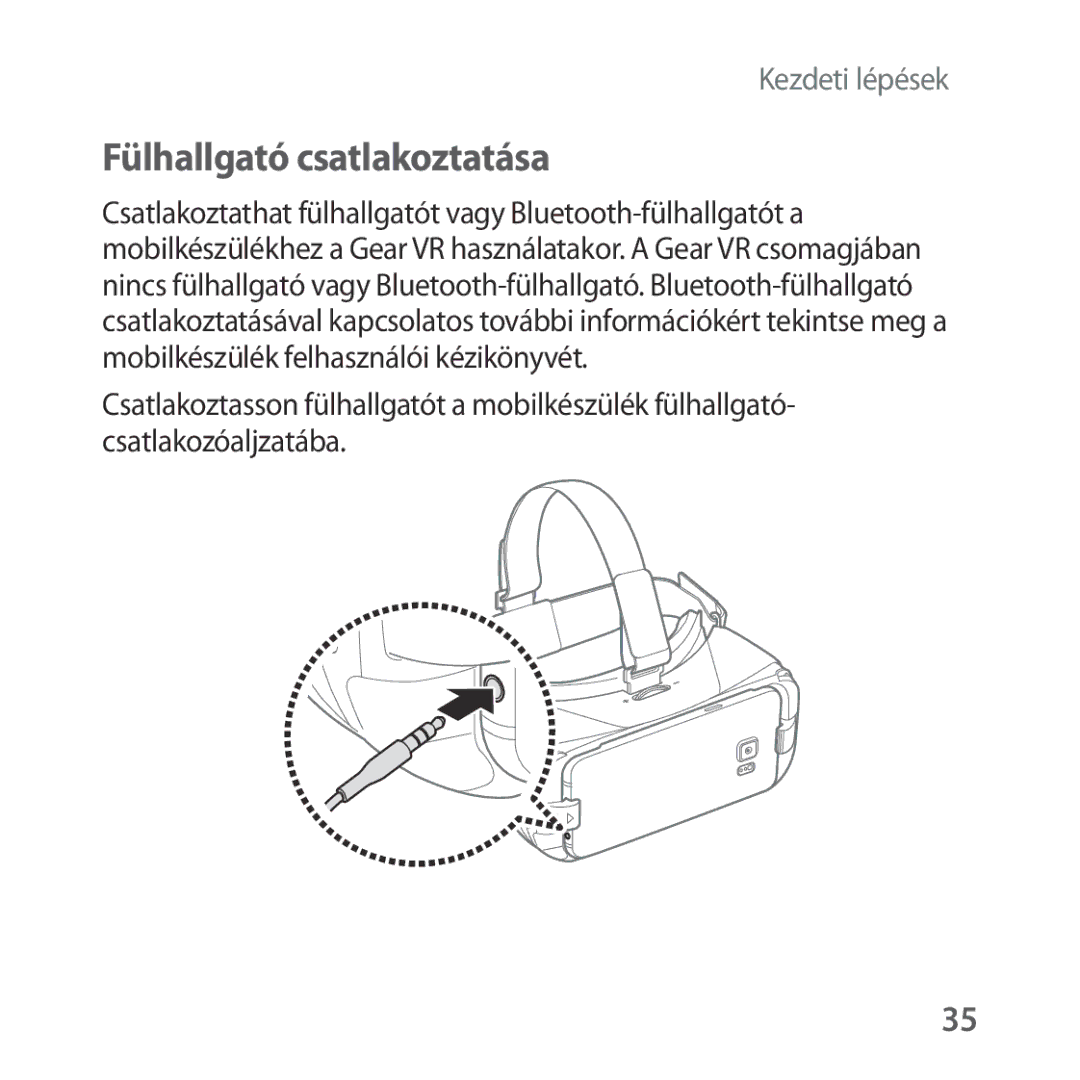 Samsung SM-R322NZWAXEH manual Fülhallgató csatlakoztatása 