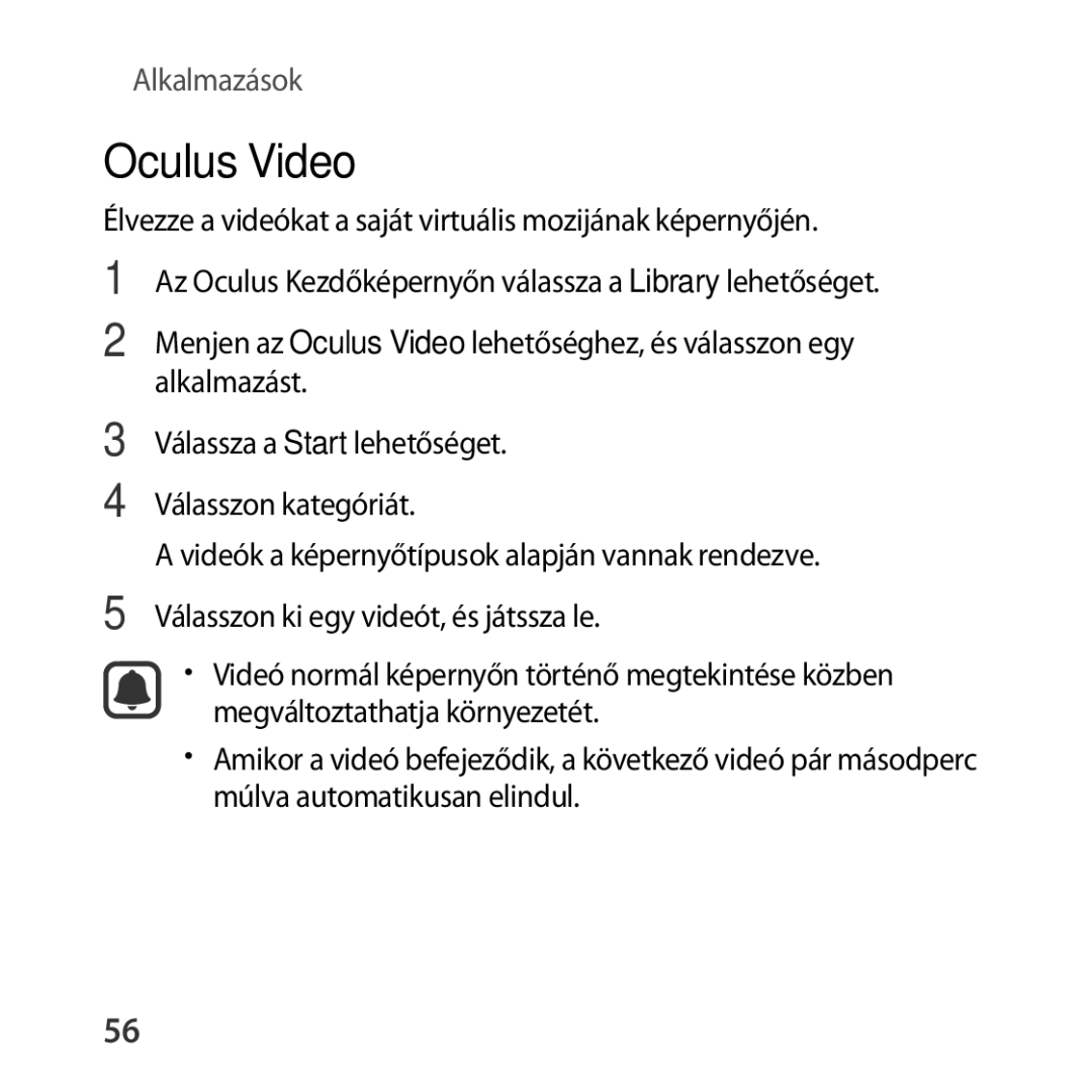 Samsung SM-R322NZWAXEH manual Oculus Video 