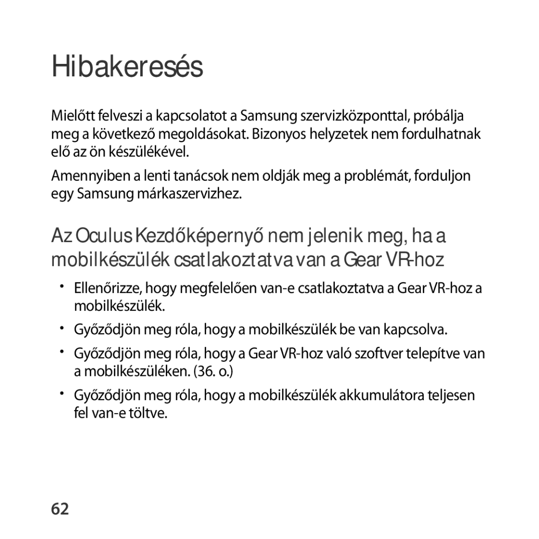 Samsung SM-R322NZWAXEH manual Hibakeresés 